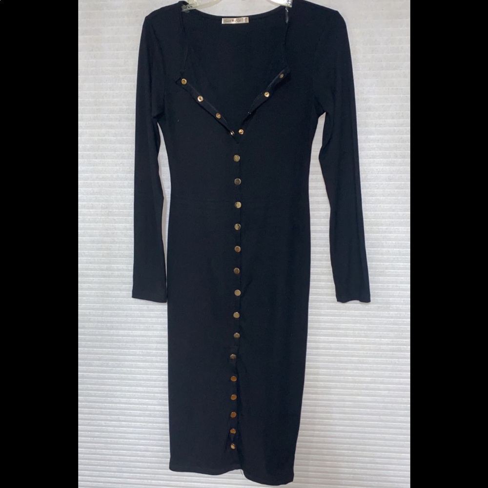 Black dress with buttons